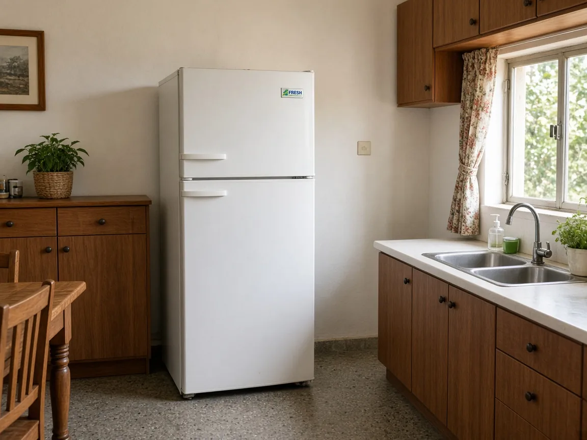 FRESH household fridge in a kitchen