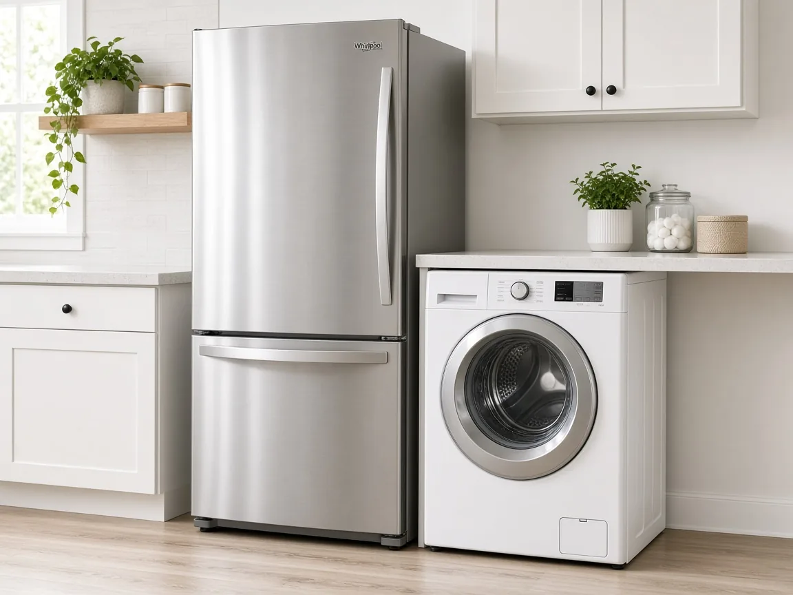Whirlpool fridge and Whirlpool washing machine